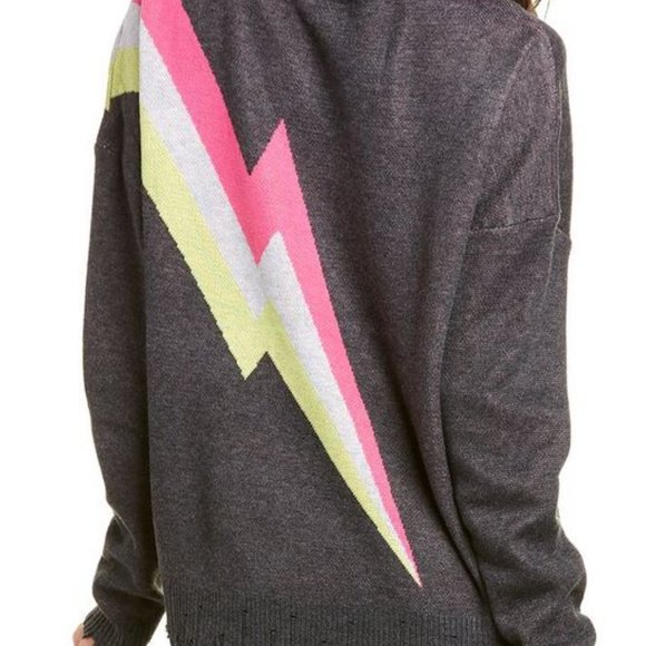 Fate Lightning Bolt Distressed Sweater 